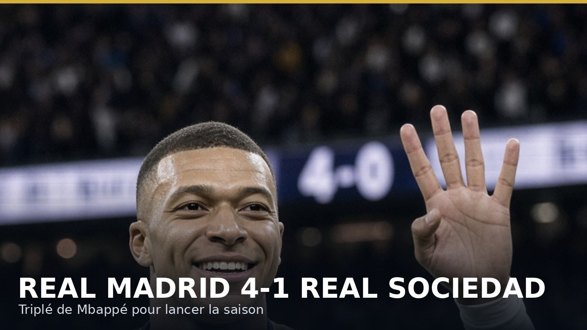 Real Madrid 4-1 Real Sociedad : le triplé de Mbappé lance la Liga